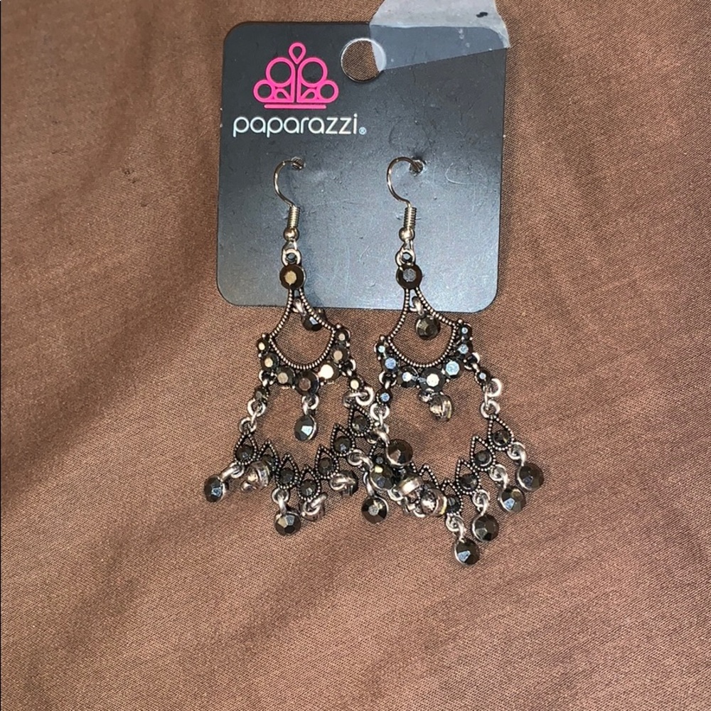 Paparazzi Earrings New with Tag Silver Gray